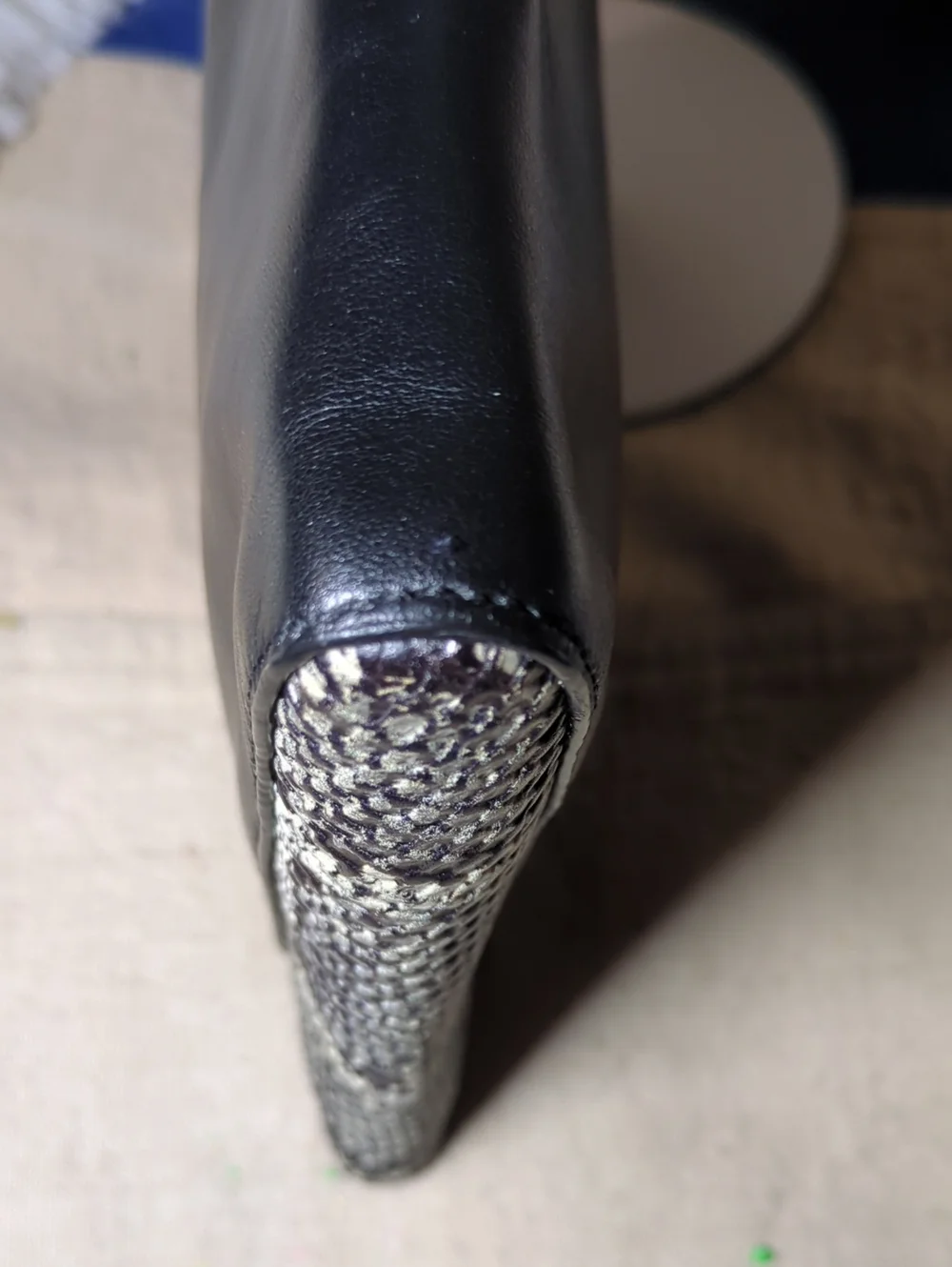 Coach Black Leather & Snake-Print Large Clutch In Pristine Condition ONLY$100